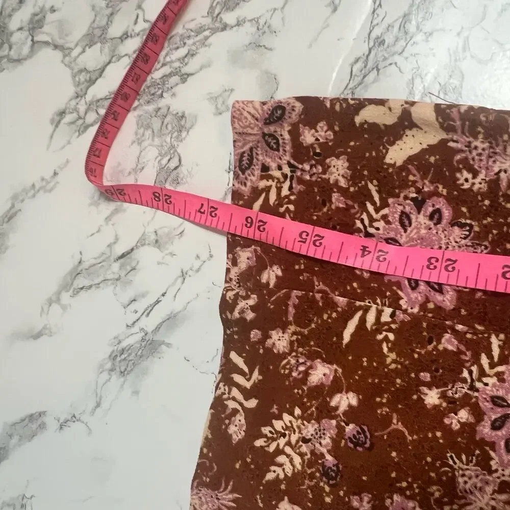 NWOT Free people lux floral jumpsuit ruffle brown pink Sz S